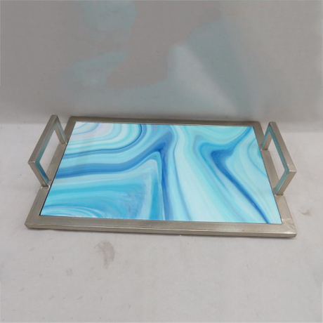 Marble Rectangle Serving Tray With Handle