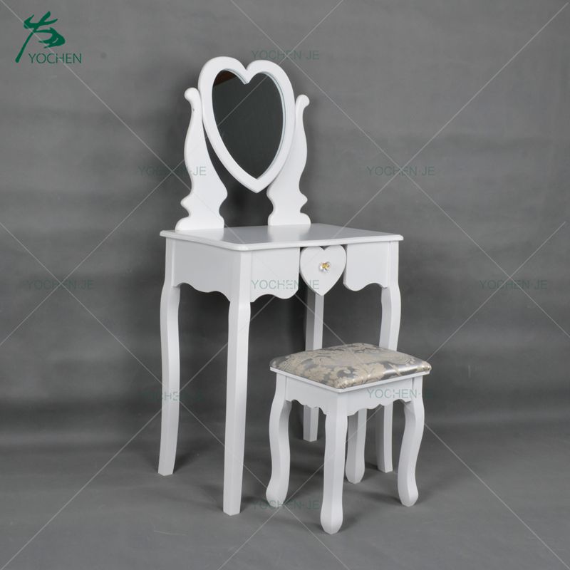 Vanity White Wood Mirror Dressing Table Designs With Drawer