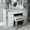 Cheap Price White Glass Mirrored 2 Drawer Console Table In Low MOQ