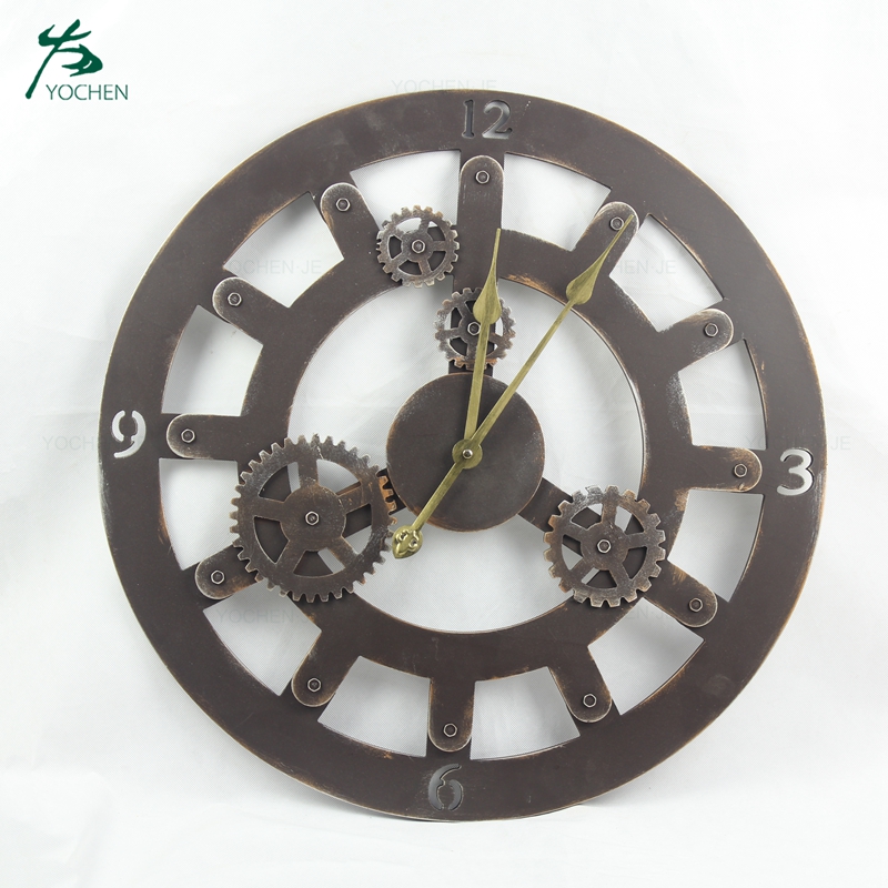 Wholesale vintage home decorative metal digital wall clock