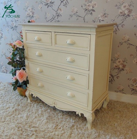 Bedroom furniture decoration soft white finish 3-drawer dresser cabinet medium size