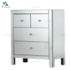 Modern Narrow Tall Silver Glass Chest of 4 Drawers