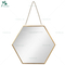 Gold Hanging Wall Mirror Hexagon Modern Chic Vanity Contemporary Trendy Decor
