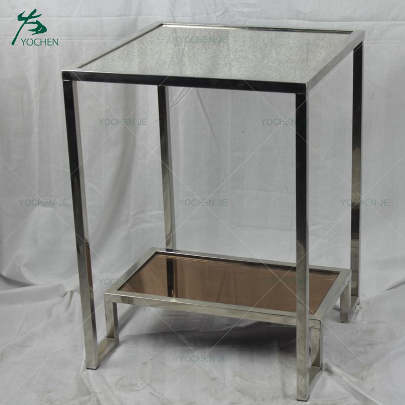 Simple modern metal legs wooden side coffee table