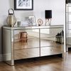 3 drawer chest wooden cabinet sideboard bedroom mirrored furniture