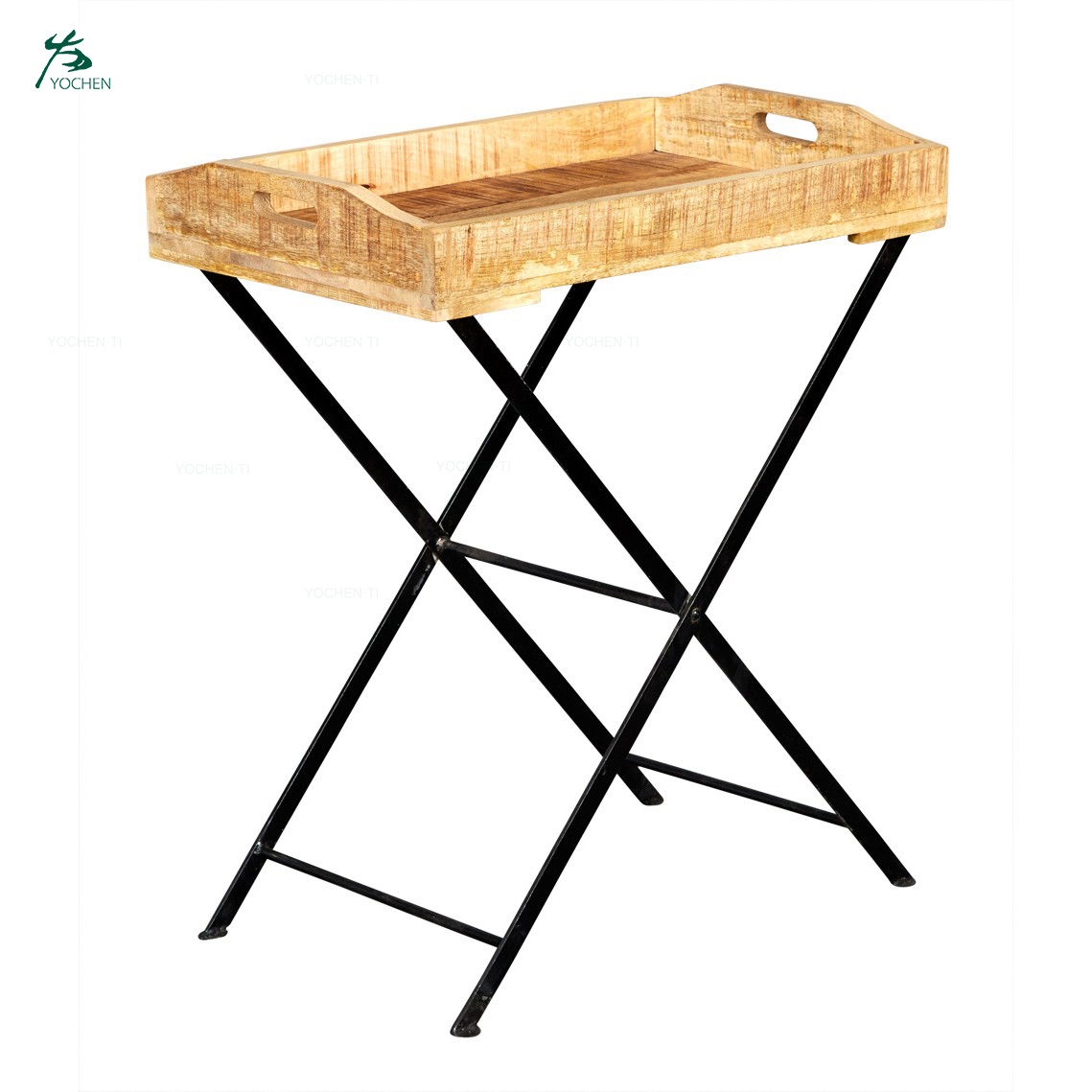 Industrial Style Wooden Low Table With Door And One Drawer