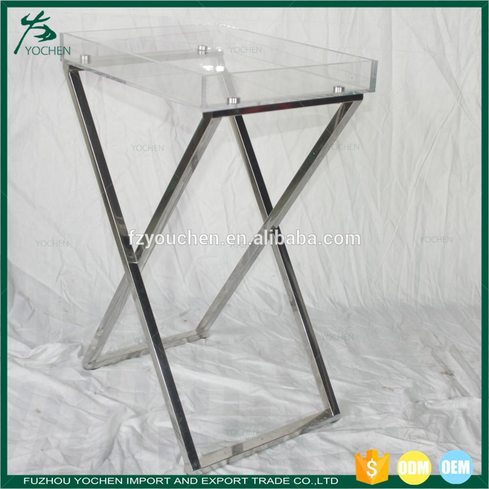 Stainless Steel Foldable Butler Serving Tray Portable Side End Table