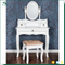 Custom Antique Black Dressing Table With Mirror And Stool