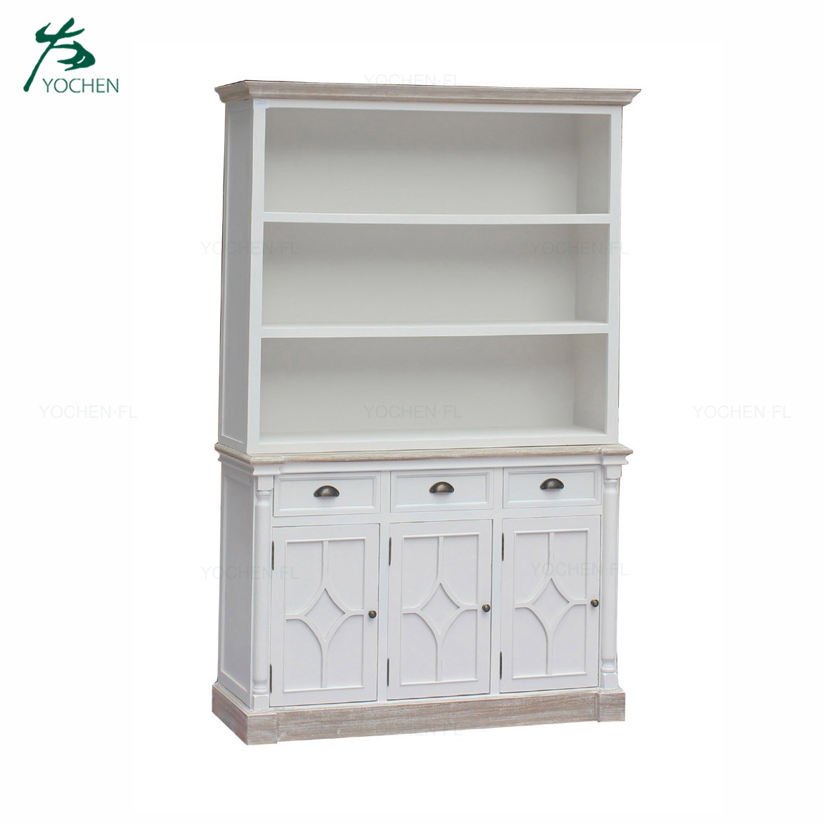 living room furniture noble white wood made display cabinet