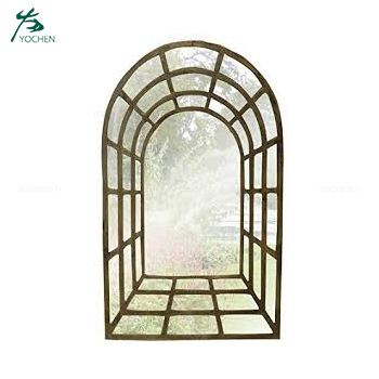 Large New Rustic Multi Panelled Arched Window Garden Outdoor Mirror