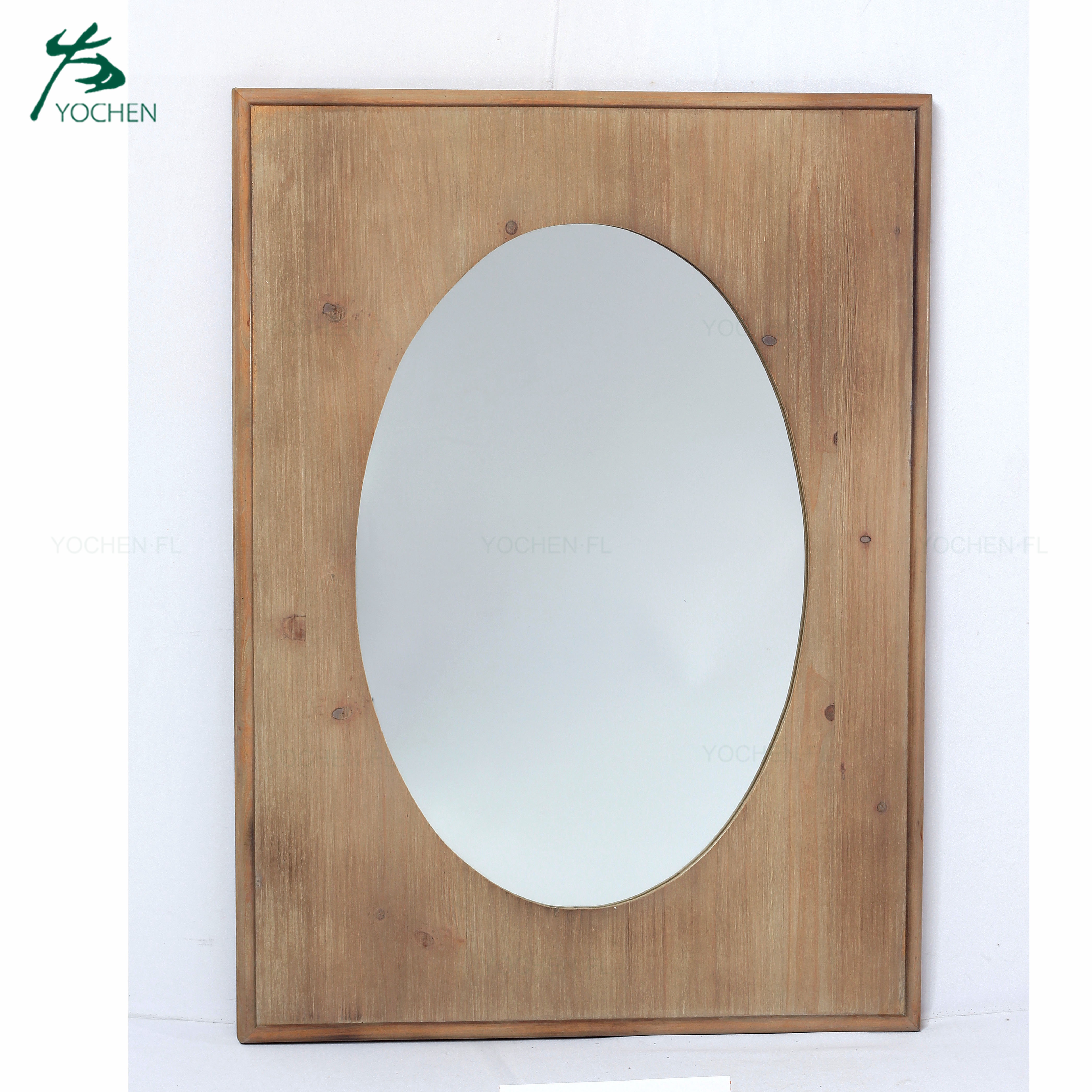 contracted style living room decorative wooden frame mirror