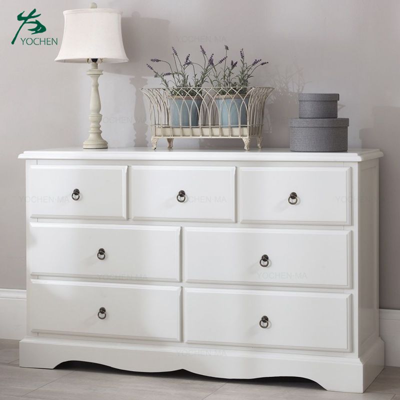 Modern home furniture white three tiers living room wooden cabinet with drawers