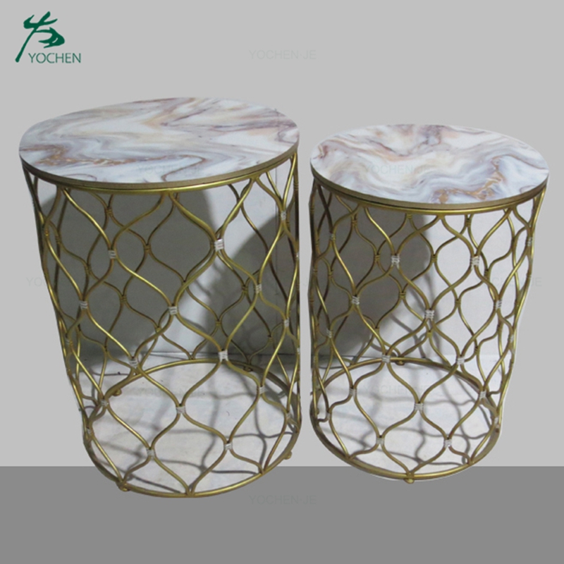 living room furniture modern round metal coffee side table