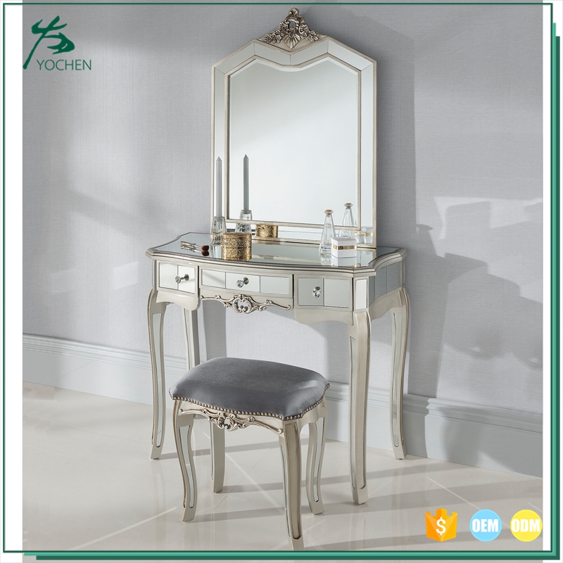 decorative bedroom home furniture set wooden mirror chest of drawers