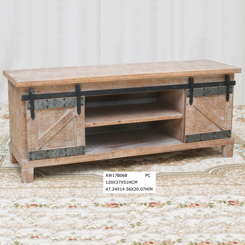 Wholesale Antique Rustic Industrial Wood TV Stand Furniture