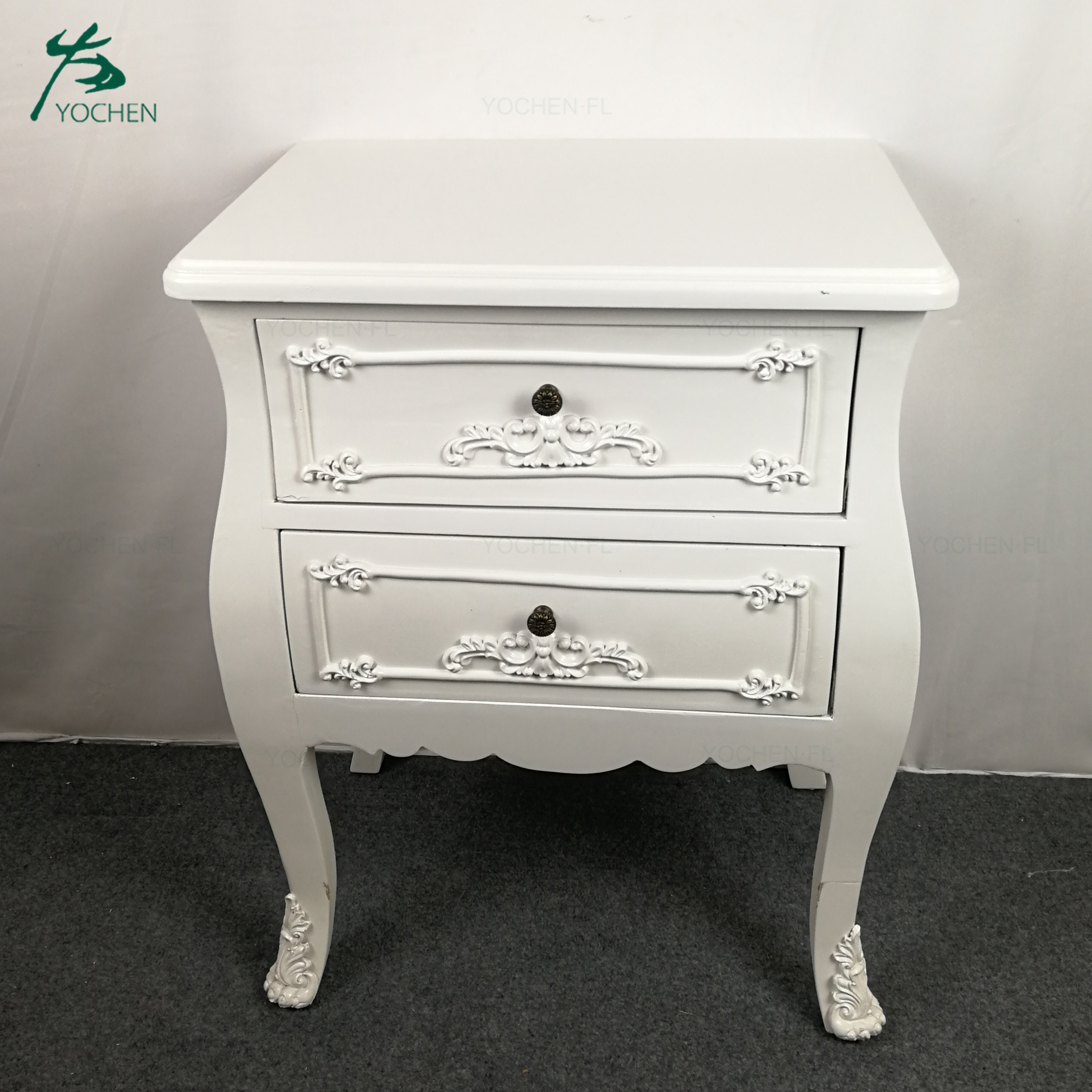 rice white color nice quality noble European style nightstand