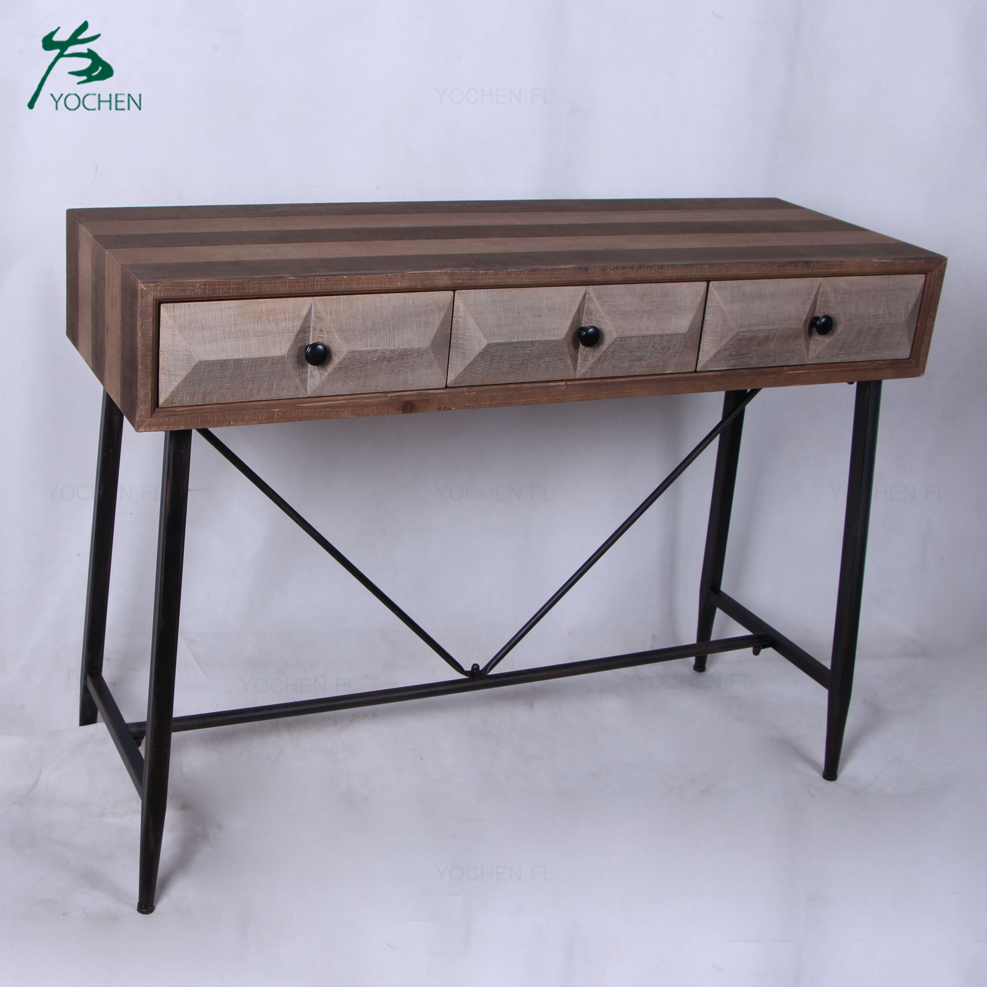 decorative living room furniture wood carving natural color console table