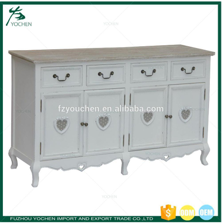 White Painted Large Buffet Sideboard Table