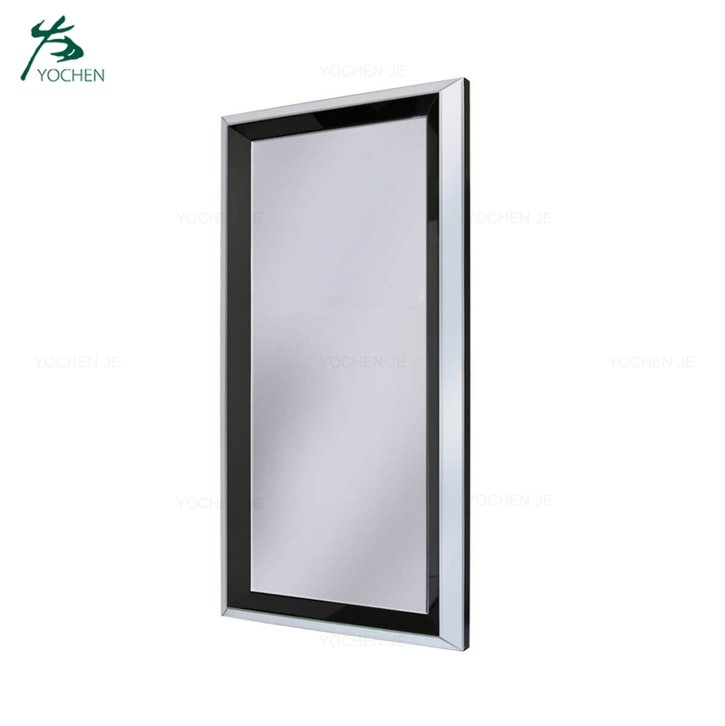 Decorative long rectangle black glass wall mirrors