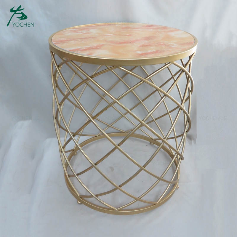 Modern Design Luxury Round Sofa Side Table Small Marble Coffee Table