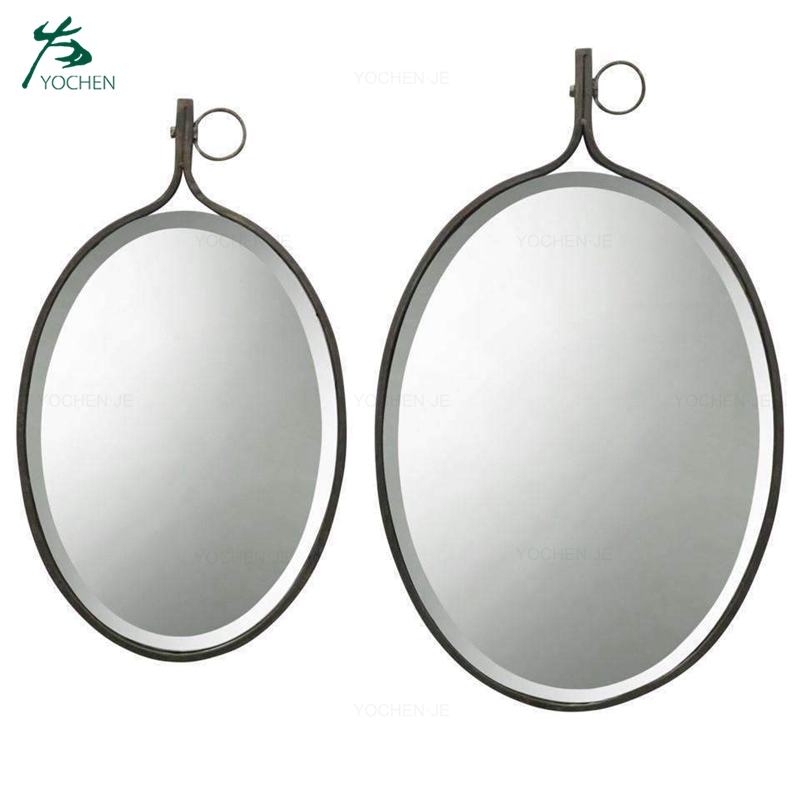 wrought iron decorative teardrops shape wall metal mirror