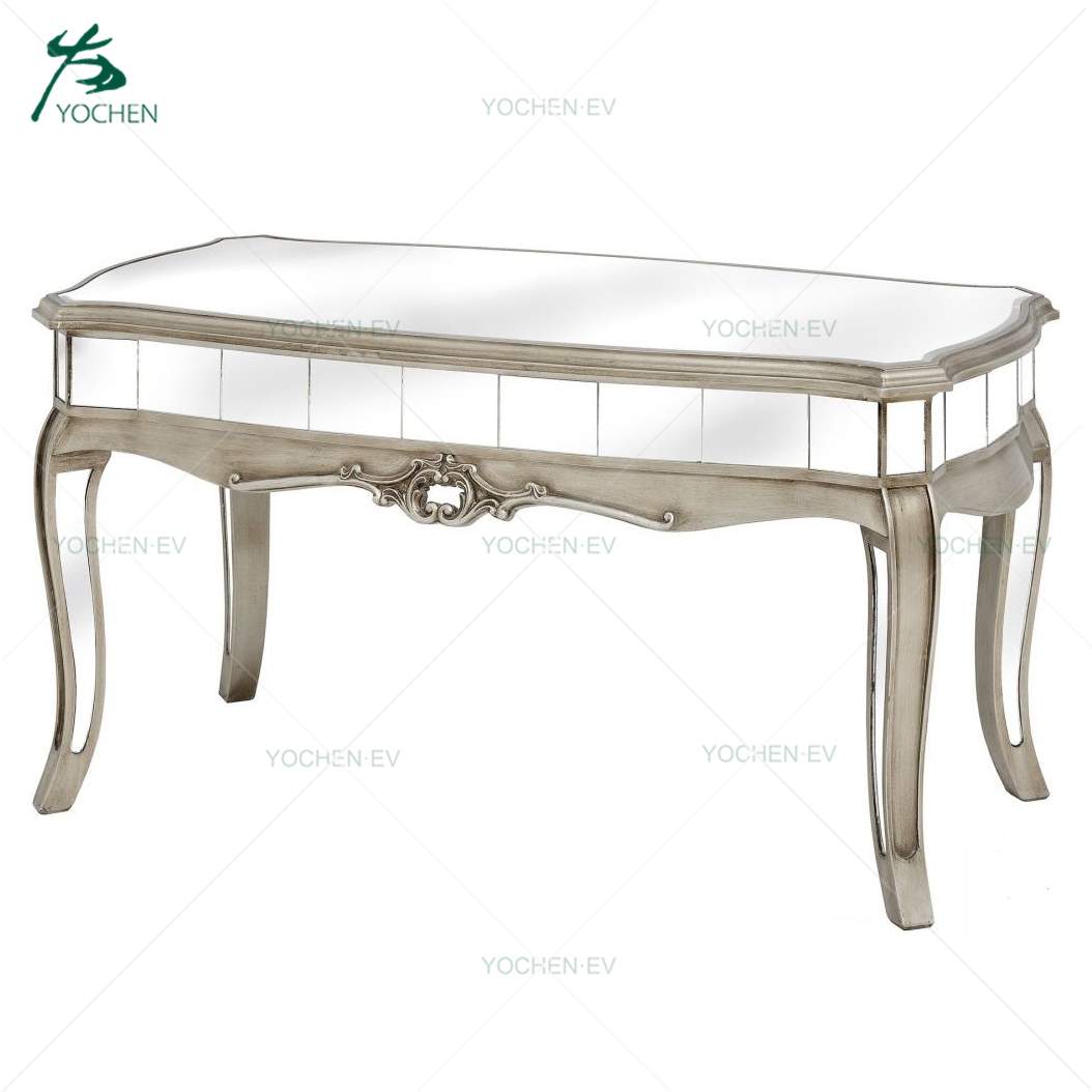 Modern antique mirrored glass coffee table sofa center table
