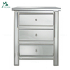 bedside table silver mirrored nightstand with 3 drawers