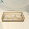 Antique Gold Faux Marble Top Metal Serving Tray for Houseware