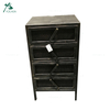 Industrial style narrow metal tall storage cabinet with drawers