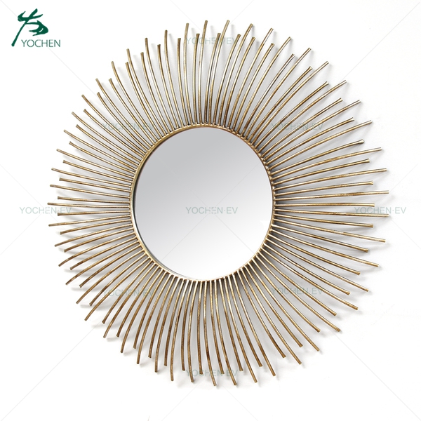Home Decor Rectangle Gold Metal Frame Decorative Wall Mirror