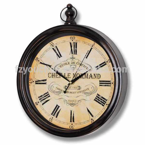 Antique brown Vintage London metal wall clock