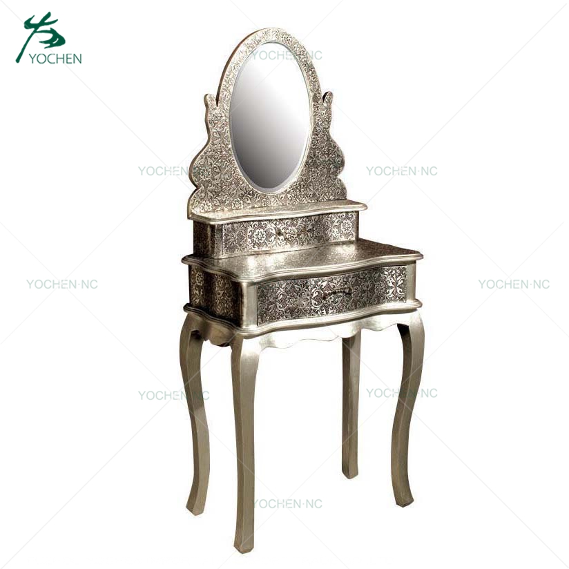 Sliver italian furniture french style 3mirror dressing table dresser furniture