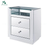 New Stylish Bedroom Furniture 2 Drawer Nightstand Mirrored Bedside Table
