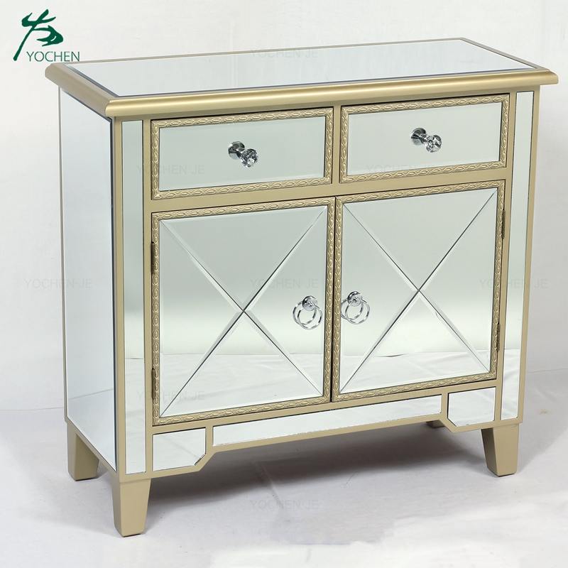 Modern bedroom mirrored 3 drawer chest of drawers