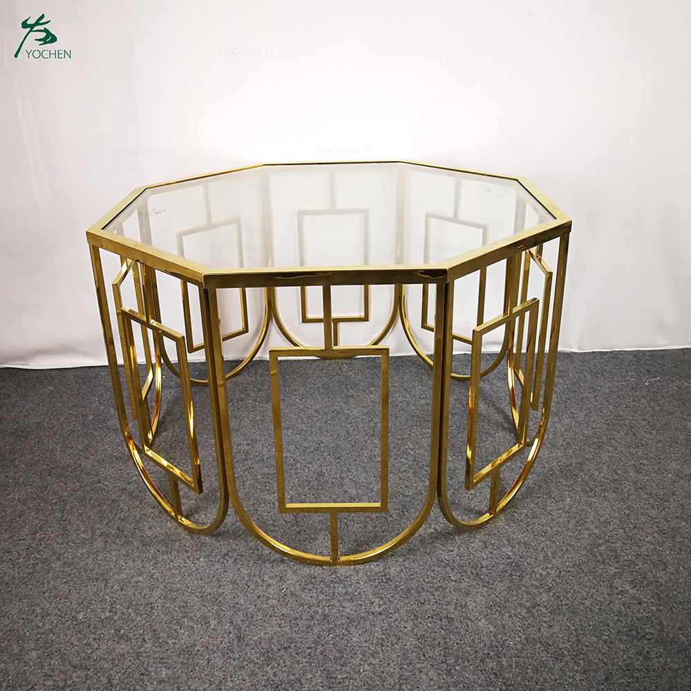 Italian fashion design living room furniture modern center table with mirror rose gold
