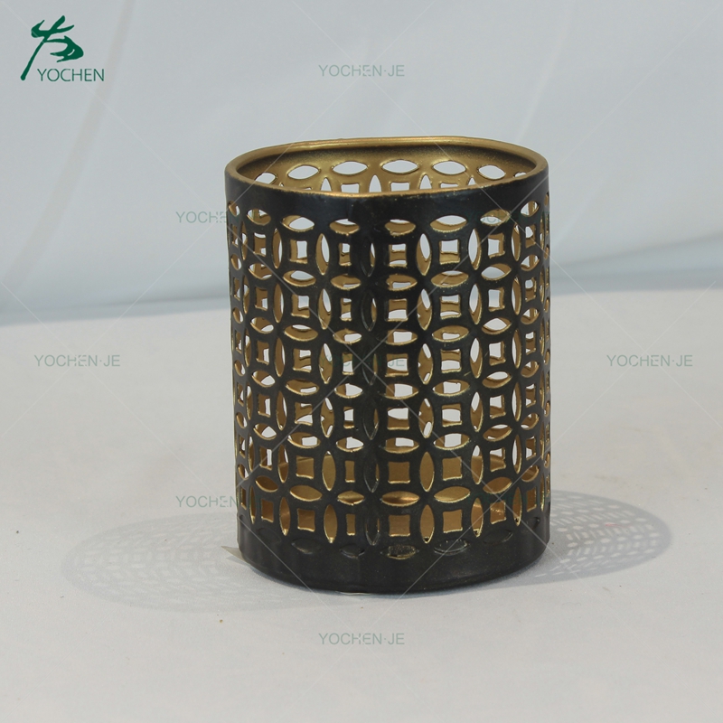 Home accessory black wire metal craft candle holder