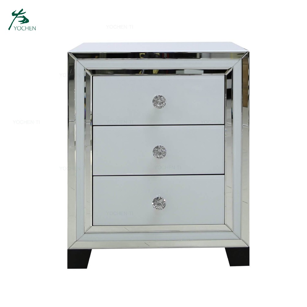 Home decoration clear mirrored 2 drawer bedside chest (56*35*38cm)