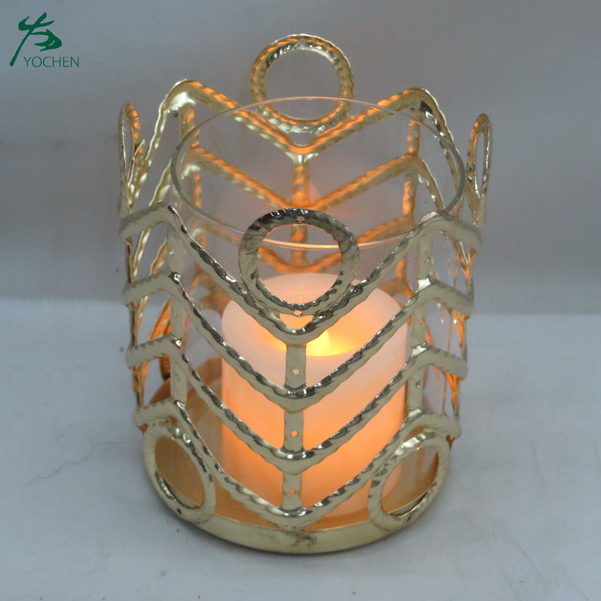 Home Decorations Candle Lamp Lantern Gold Tealight Candle Holder