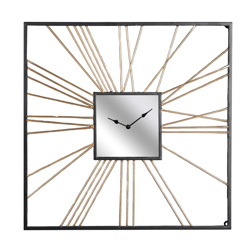 Country style metal digital clock home decorative wall clock