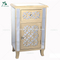 Accent Silver Carved Wooden Cabinet with 2 Doors