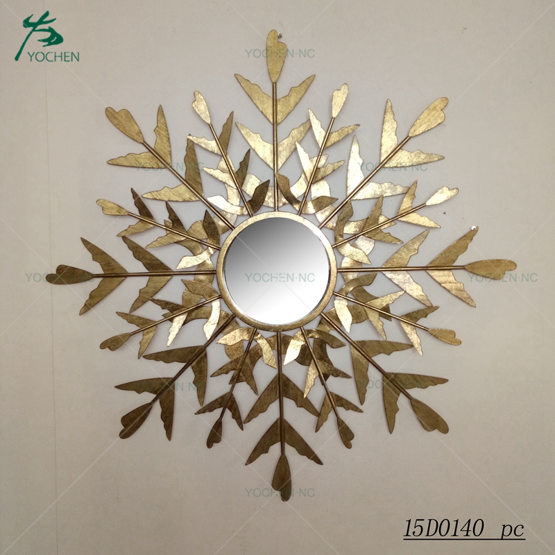 Home wall decorative irregular shaped metal mirror