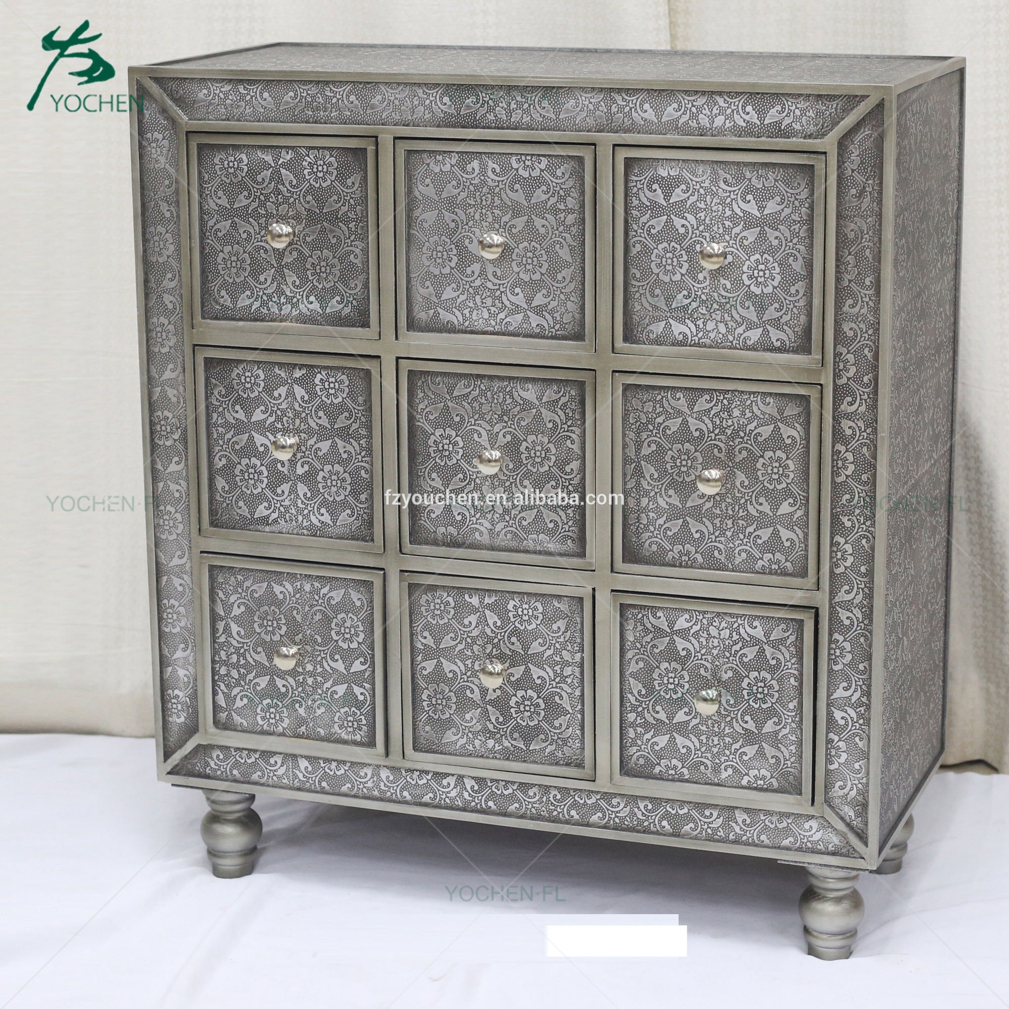 Antique wood cabinet with many small drawers wood furniture design in living room