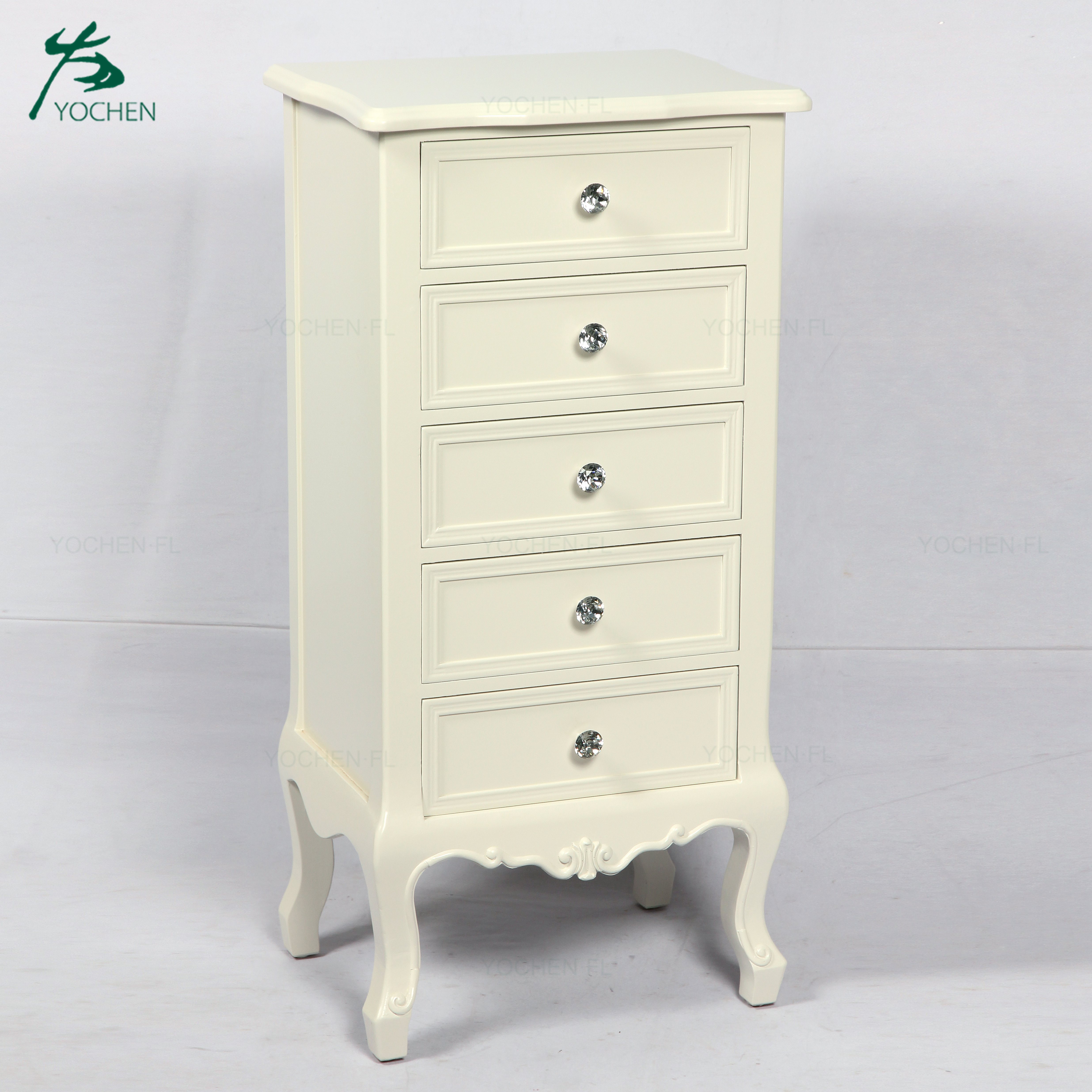 royal antique luxury furniture rice white wooden nightstand