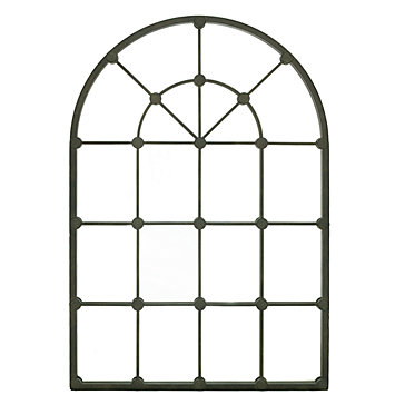Arched Metal Wall Mirror Gray