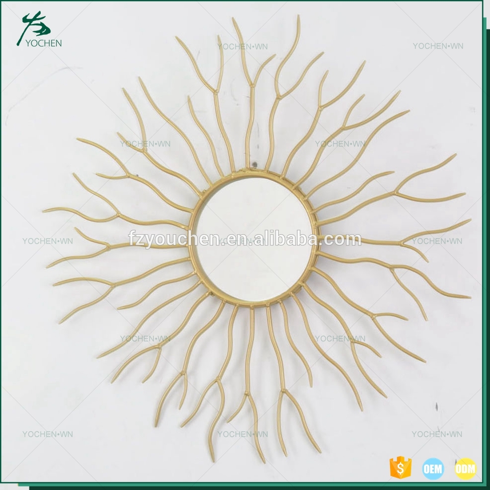 Art Decorative Sun Shaped Wall Mirror Gold Victorian Mirror