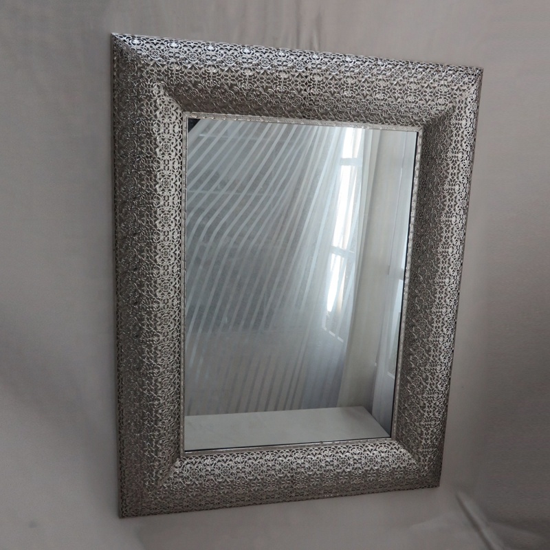Silver antique glass wall mirror for home decoration