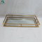 Rectangular Framed Metal Gold Galvanizing Wedding Decor Mirrored Top Tray