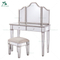 Crystal Diamond Bedroom Furniture White Mirrored Dressing Table
