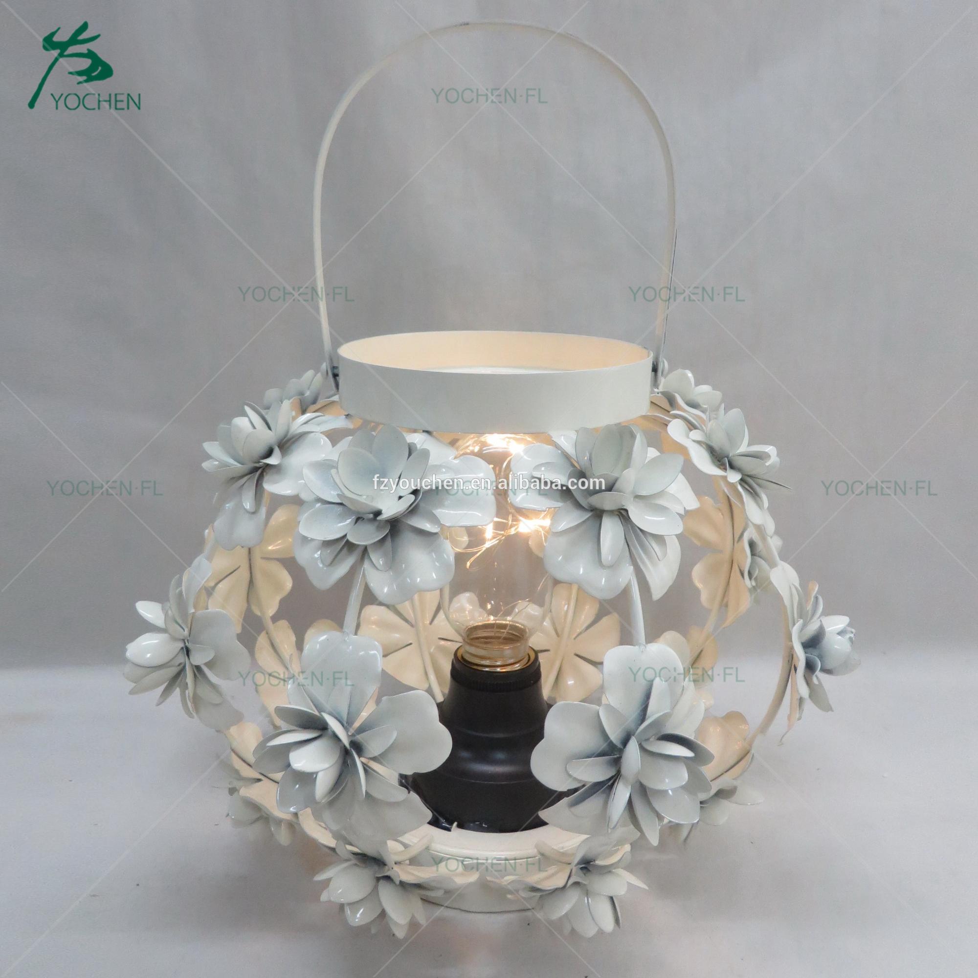 white flower pattern decorative centerpiece with LED light