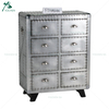 Industrial aluminium vintage 4 drawer storage cabinet
